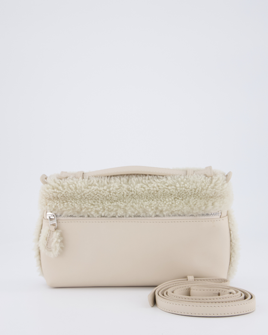 Loro Piana Beige Leather and Shearling L19 Cross Body Bag