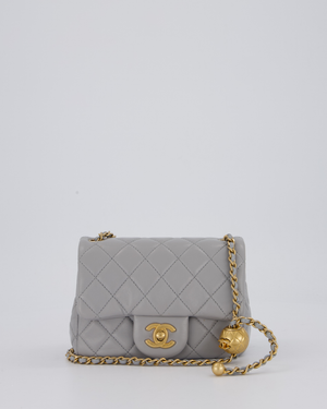 Chanel Coco Crush Mini Square Flap Bag in Grey with Brushed Gold Hardware