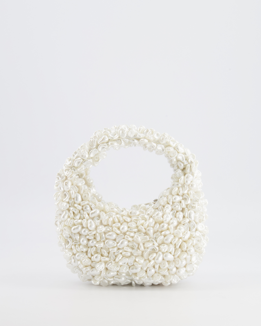 Rétrofête White Lottie Pearl Mini Bag with Silver Hardware