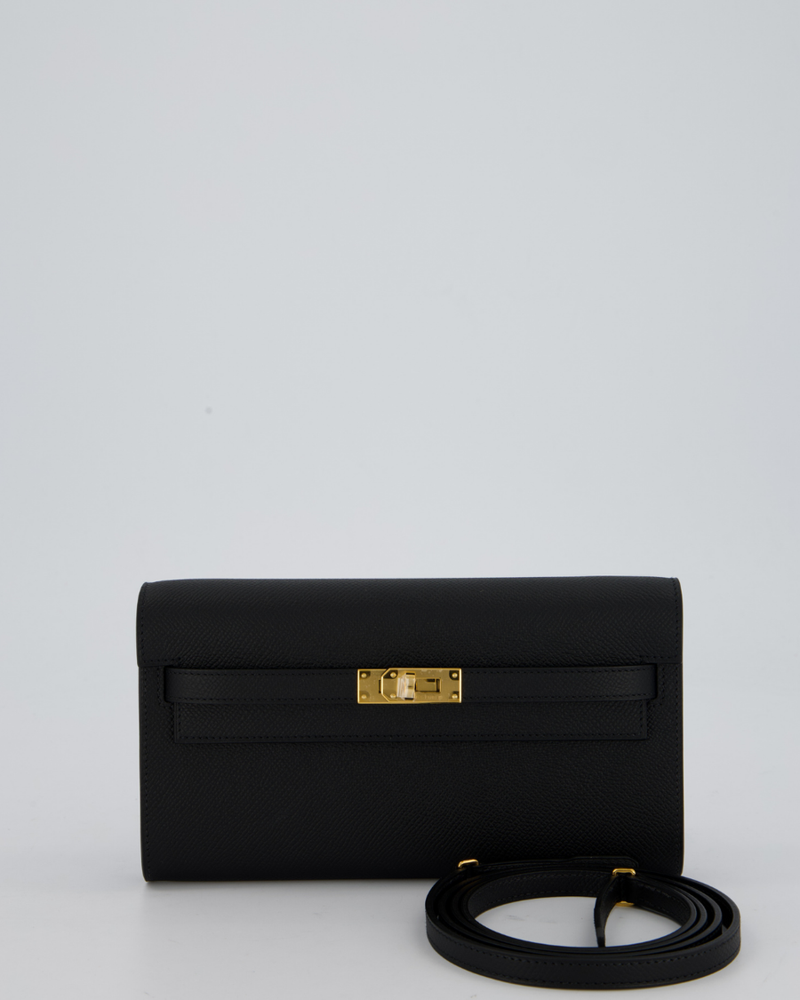 Hermès Kelly To Go Bag in Noir Epsom Leather with Gold Hardware