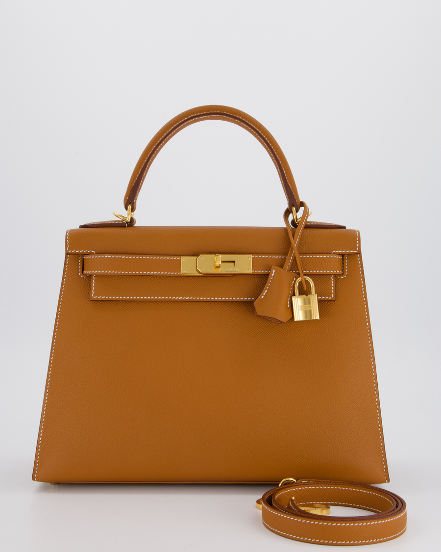 Hermès Kelly 28 Sellier Bag in Gold Epsom Leather with Gold Hardware