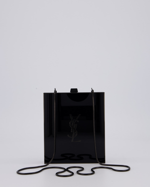 Yves Saint Laurent Black Acrylic Tuxedo Box Bag with Chain