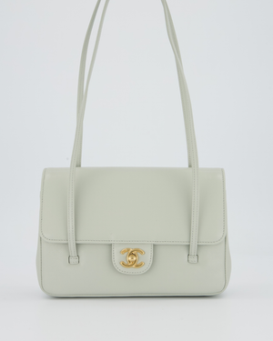 *RARE* Chanel 26P Preppy Coco Small Flap Bag in Light Blue Caviar Leather with Gold Hardware