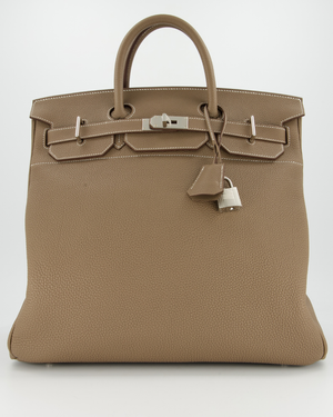 *RARE* Hermès HAC Bag 40 in Etoupe Togo Leather With Palladium Hardware