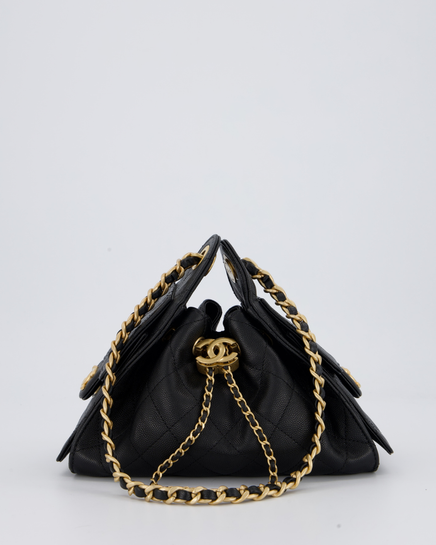 Chanel Black 25 Mini Handbag with Brushed Gold Hardware