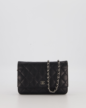 Chanel Wallet on Chain Bag in Black Caviar Leather with Silver Hardware