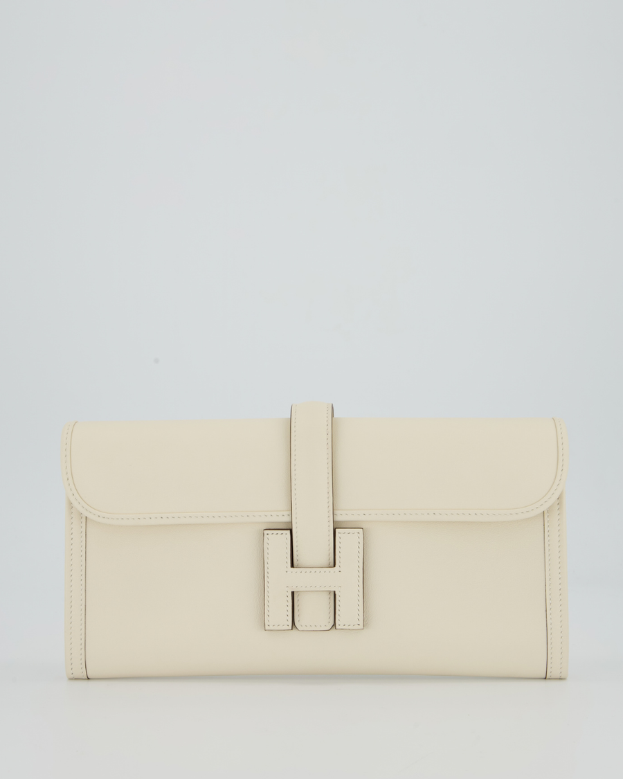 Hermès Jige Elan 29cm Clutch Bag in Nata Evercolour Leather