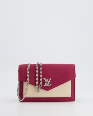 Louis Vuitton Raspberry Pink, Cream and Grey Mylockme Mini Bag with Silver Hardware RRP £1,450