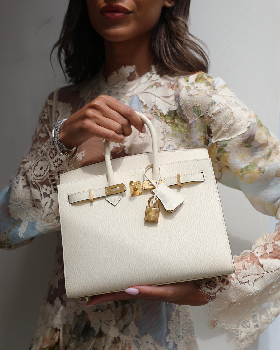 Hermès Birkin 25cm Sellier Bag in Nata Epsom Leather with Gold Hardware
