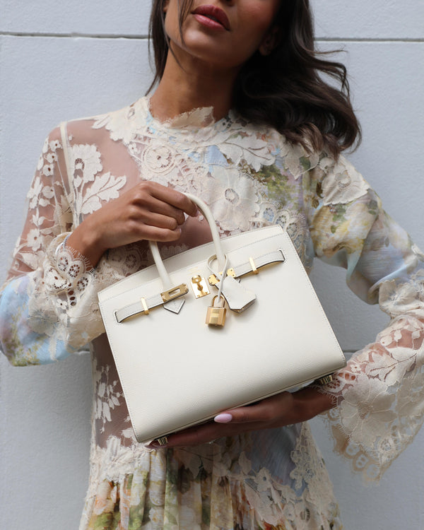 Hermès Birkin 25cm Sellier Bag in Nata Epsom Leather with Gold Hardware