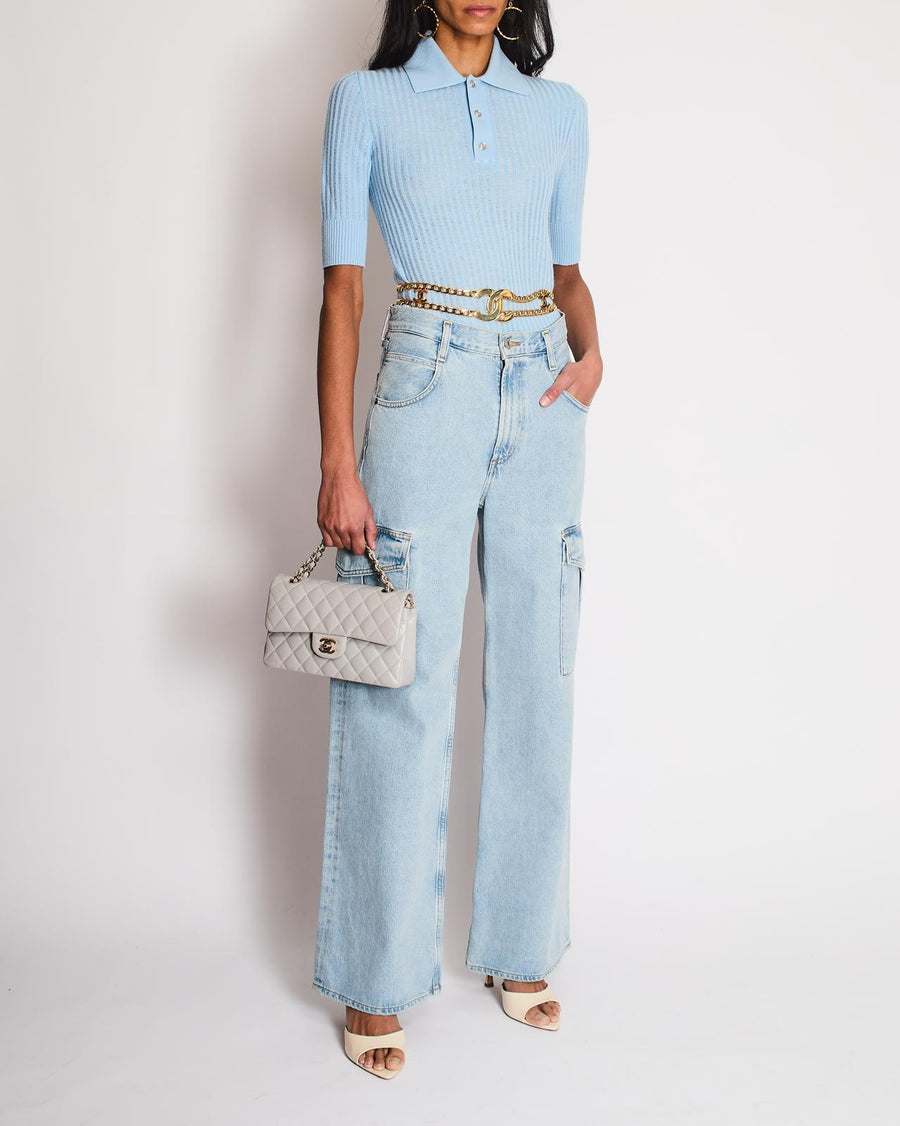 *RARE* Chanel Vintage 1997 24K Gold Logo Chain Belt with Small CC Logos and a Large CC Logo Buckle