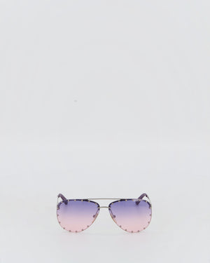 Louis Vuitton The Party Purple and Pink Sunglasses with Silver Stud Details