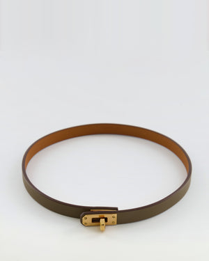 Hermès Mini Kelly Choker Necklace in Etoupe Swift Leather with Rose Gold Hardware RRP £465