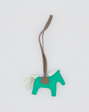 Hermès Rodeo PM Bag Charm in Menthe, Vert Fizz & Etoupe Leather