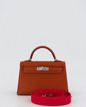 Hermès Mini Kelly II 20 Bag in Cuivre Chèvre Mysore Leather with Palladium Hardware