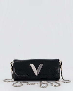 Louis Vuitton Epi Electric Night Box Bag in Black Patent Epi Leather with Silver Hardware