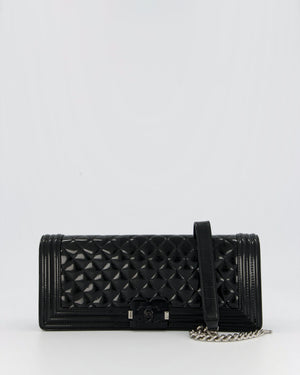 *RARE* Chanel Black East West Boy Bag In Patent With Black/ Silver Hardware