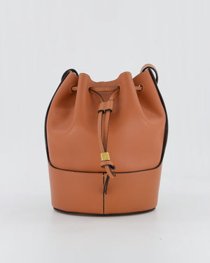Loewe Balloon Bucket Bag in Brown Calfskin Leather with Gold Hardware