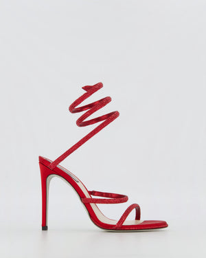 Rene Caovilla Red Diamante Strap Heels Size EU 36.5