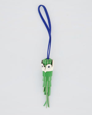 Hermès Chouette Owl Bag Charm in Vert Yucca, Vert Criquet, Nata & Bleu de France Swift & Epsom Leather