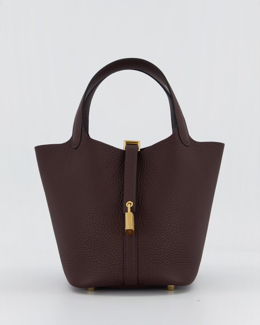 Hermès Picotin Lock 18 Bag in Rouge Sellier Clemence Leather with Gold Hardware
