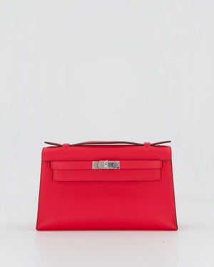 Hermès Kelly Pochette Bag in Rose Extreme Swift Leather with Palladium Hardware