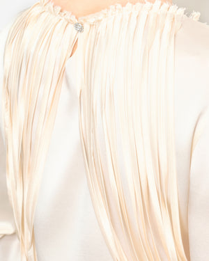 Chanel 12/C Ivory Long Sleeve Silk Blouse with Tassel Detail FR 40 (UK 12)