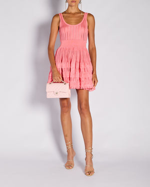 Alaïa Pink Skater Knitted Mini Dress Size FR 40 (UK 12)