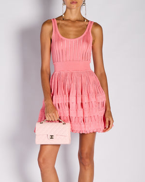 Alaïa Pink Skater Knitted Mini Dress Size FR 40 (UK 12)