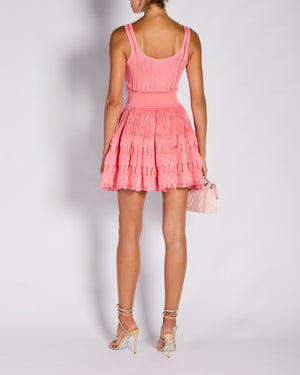 Alaïa Pink Skater Knitted Mini Dress Size FR 40 (UK 12)