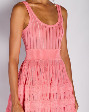 Alaïa Pink Skater Knitted Mini Dress Size FR 40 (UK 12)