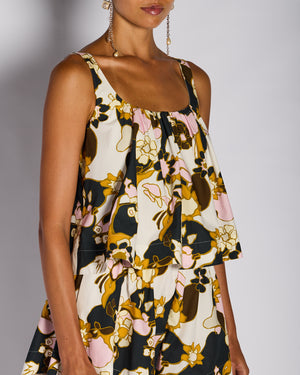 Zimmermann Brown Floral Top with Matching Short Set Size 1 (UK 8)