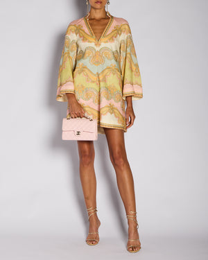 Zimmermann Pink Paisley Print V-Neck Mini Dress Size 0 (UK 8)