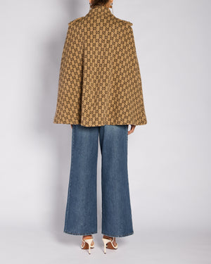 Gucci Brown GG Monogram Cape with Anchor Button Detail Size L (UK 14)