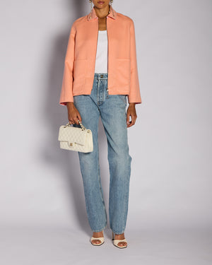 Hermès Peach Cashmere Reversible Coat with Chain d'Ancre Detail Size FR 36 (UK 8)