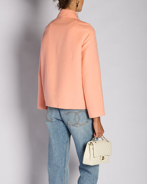 Hermès Peach Cashmere Reversible Coat with Chain d'Ancre Detail Size FR 36 (UK 8)