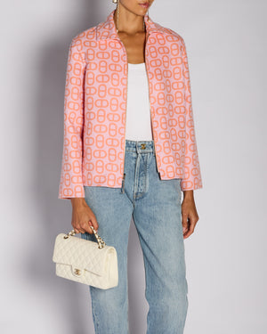Hermès Peach Cashmere Reversible Coat with Chain d'Ancre Detail Size FR 36 (UK 8)