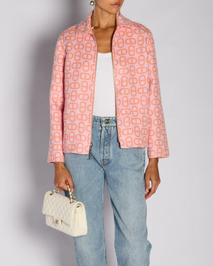 Hermès Peach Cashmere Reversible Coat with Chain d'Ancre Detail Size FR 36 (UK 8)