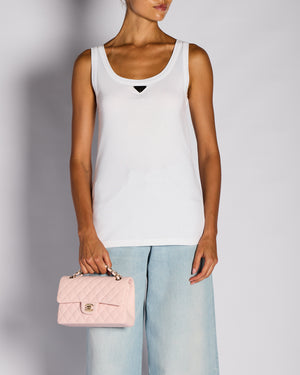 Prada White Logo Plaque Vest Top Size IT 40 (UK 8)