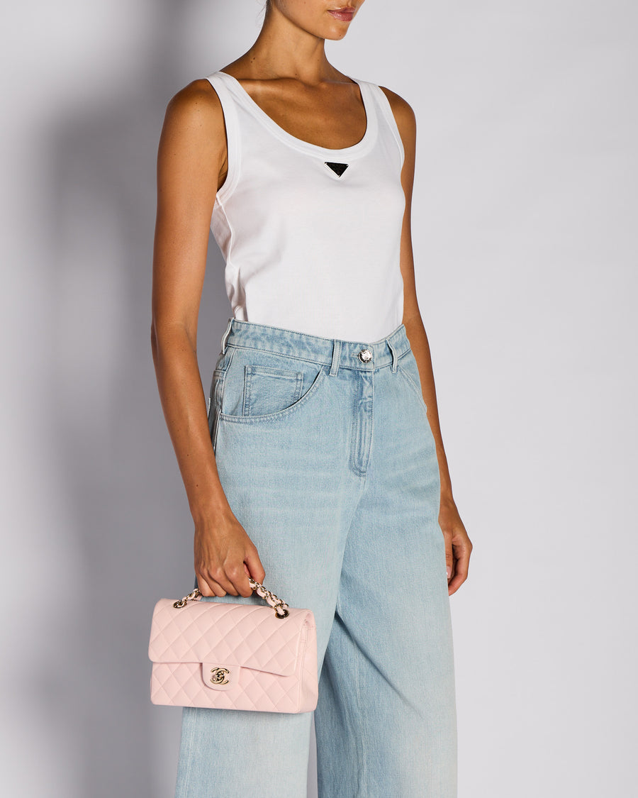 Prada White Logo Plaque Vest Top Size IT 40 (UK 8)