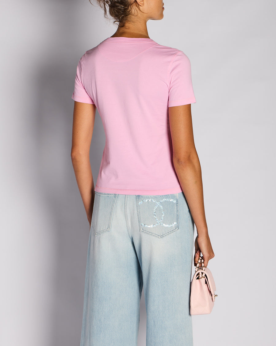 Hermès Pink Canoe Micro T-Shirt Size FR 38 (UK 10)