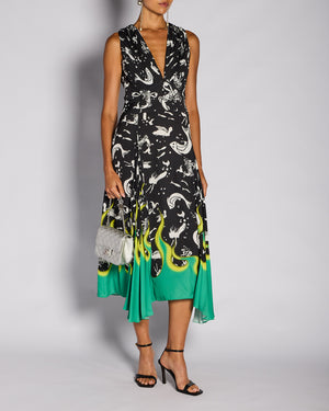 Prada Black Zodiac Sleeveless Flame Dress Size IT 42 (UK 10)