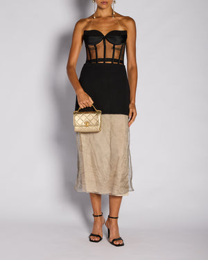 Prada Black Mesh Midi Dress Size IT 42 (UK 10)