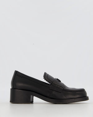 Chanel Black Leather Loafers with Black CC Logo Details Size EU 38