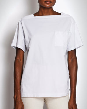 Hermès White Embroidered Pocket Detail T-Shirt Size FR 38 (UK 10)