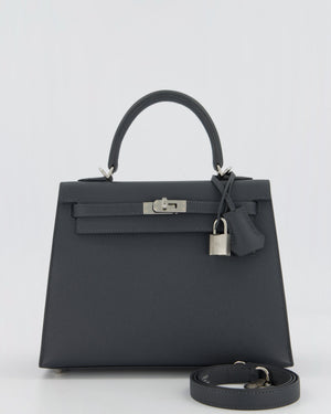 Hermès Kelly 25 Sellier Bag in Ardoise Epsom Leather with Palladium Hardware