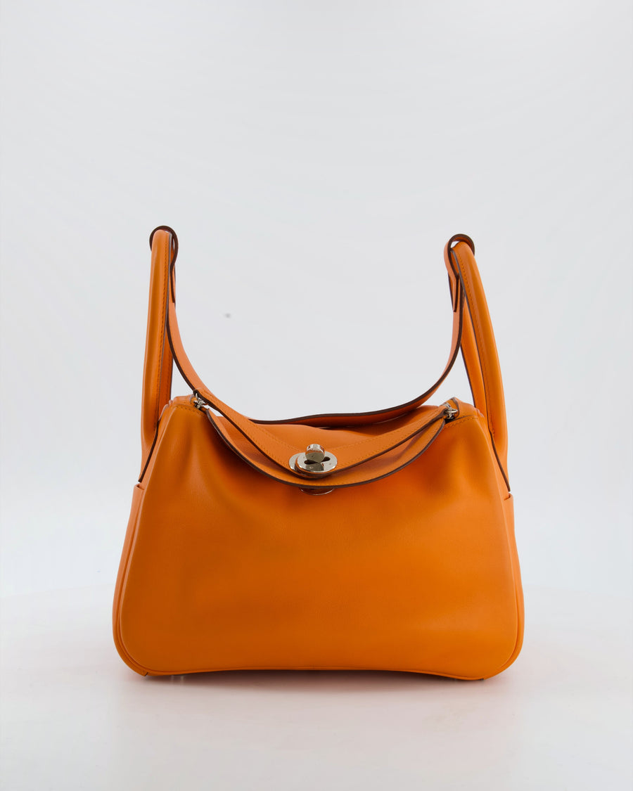 Hermès Lindy 26 Bag in Orange H Swift Leather with Palladium Hardware