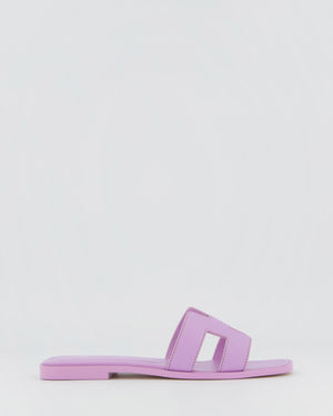 *HOT COLOUR* Hermès Amethyst Pastel Lilac Oran Sandals Size EU 37