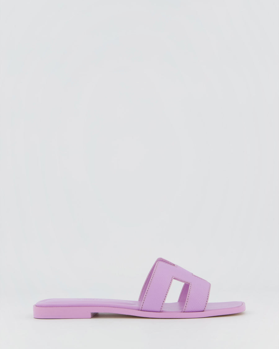 *HOT COLOUR* Hermès Amethyst Pastel Lilac Oran Sandals Size EU 37