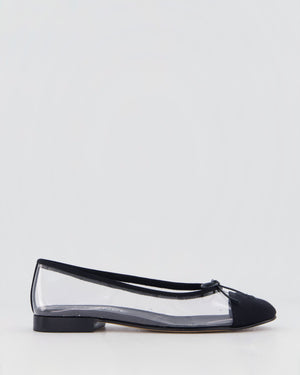 Chanel Black Perspex CC Ballet Flats Size EU 38.5